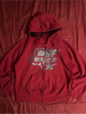 Fox Red Hoodie with Black Logo Tag